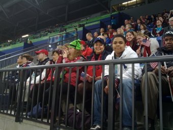 Group at the Sledge hockey game