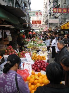 Street markets packed with people