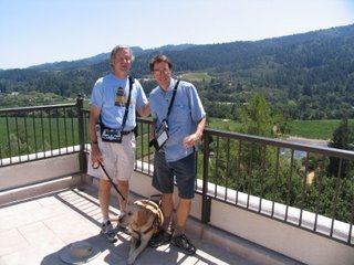 Mike May and Charles LaPierre at the Sterling winery overlooking the Napa Valley