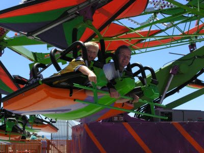 Mike and Wyndham on a Roller Coaster