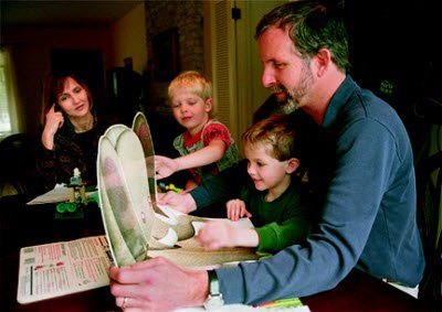 Mike's boys trying to find out just how much his dad can see after the surgery