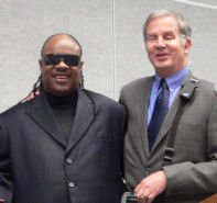 Mike and Stevie Wonder presenting awards for Accessible products at CES 2009