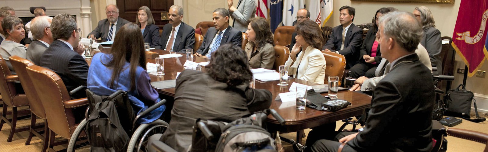 Mike May with Obama and accessibility group